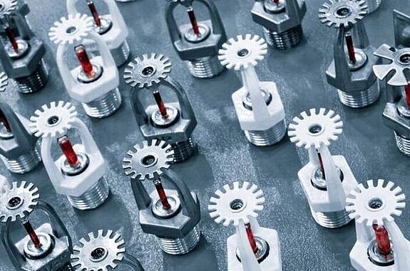 White and silver sprinkler heads