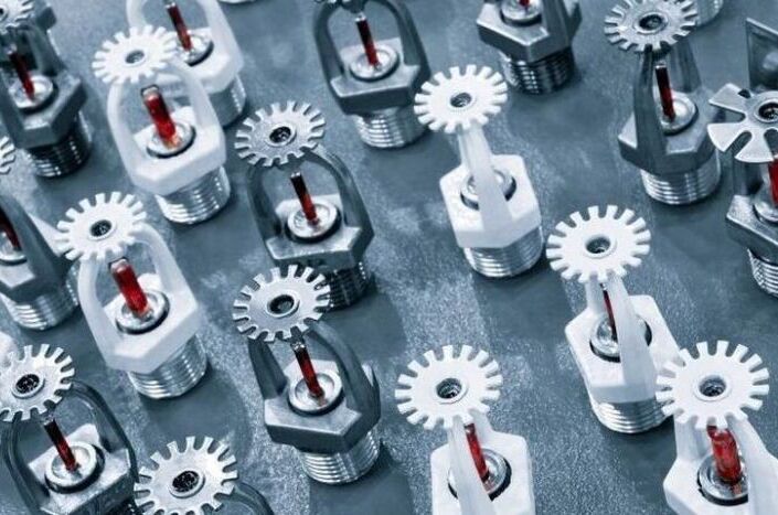 White and silver sprinkler heads